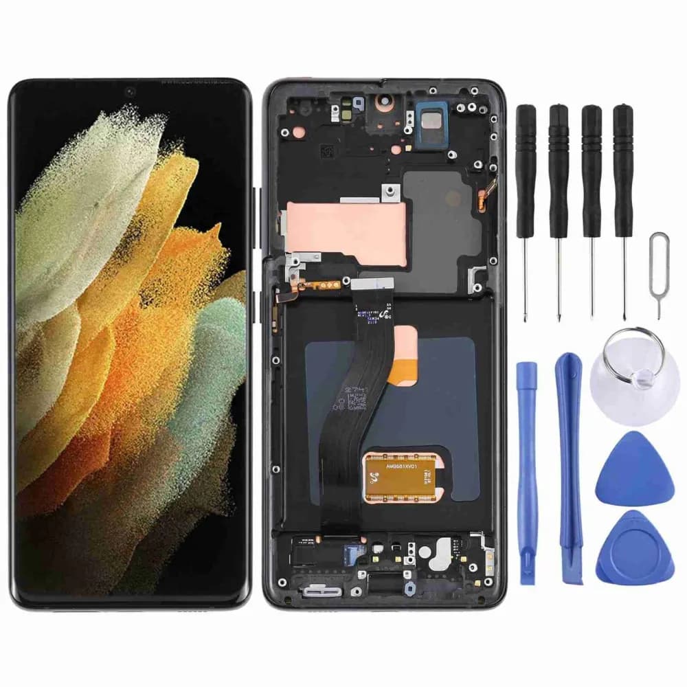 Samsung Galaxy S21 Ultra OLED Screen with Frame and Tools Kit
