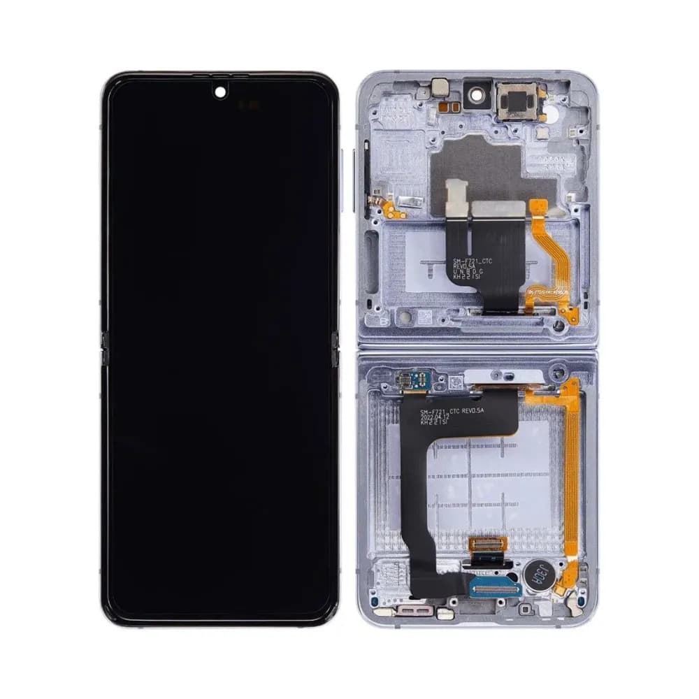 Samsung Galaxy Z Flip 4 5G Inner OLED Assembly with Frame (US & International Version), blue