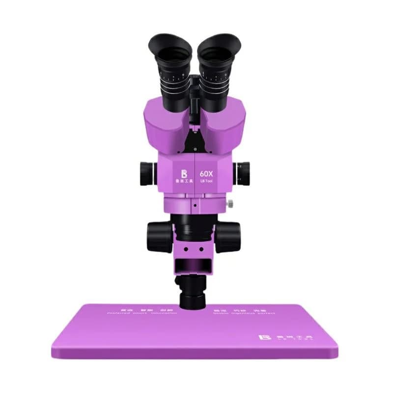 Luban LB-60X Professional Wet-Eye Stereo 60X HD Microscope for Cellphone Repair, purple