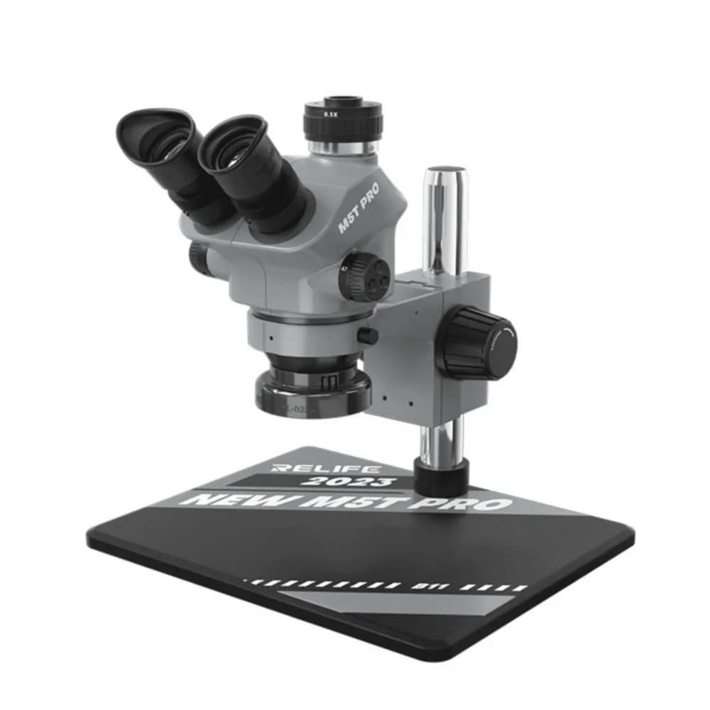 Relife RL-M5T Pro-B11 Trinocular Microscope with 0.35 Ctv Interface Grey Black for Phone Motherboard Repair