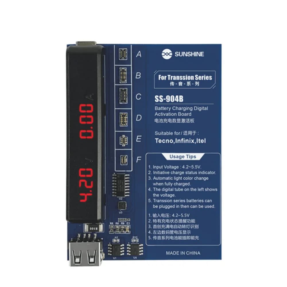 SUNSHINE SS-904B Transsion Series Battery Charging Digital Display Activation Board for Phone Motherboard Repair