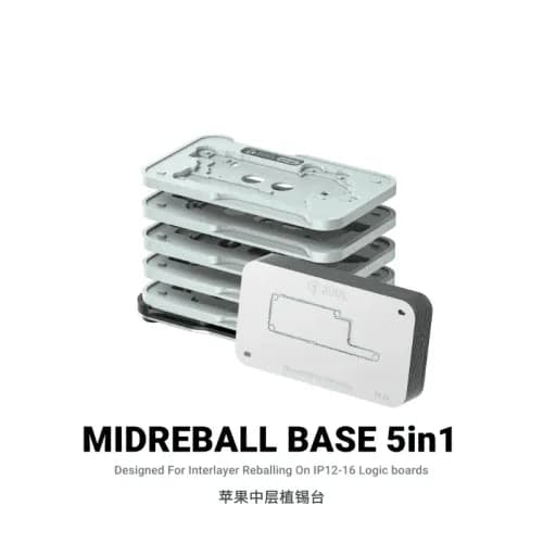 2UUL BH13 Motherboard Middle Layer Reball Base and Stencil 5-in-1 for iPhone 12-16PM