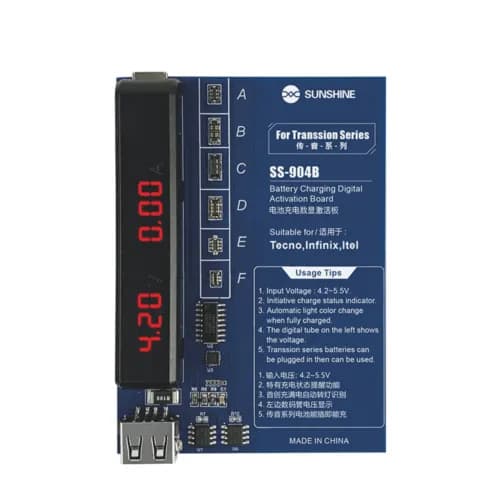 SUNSHINE SS-904B Transsion Series Battery Charging Digital Display Activation Board for Phone Motherboard Repair