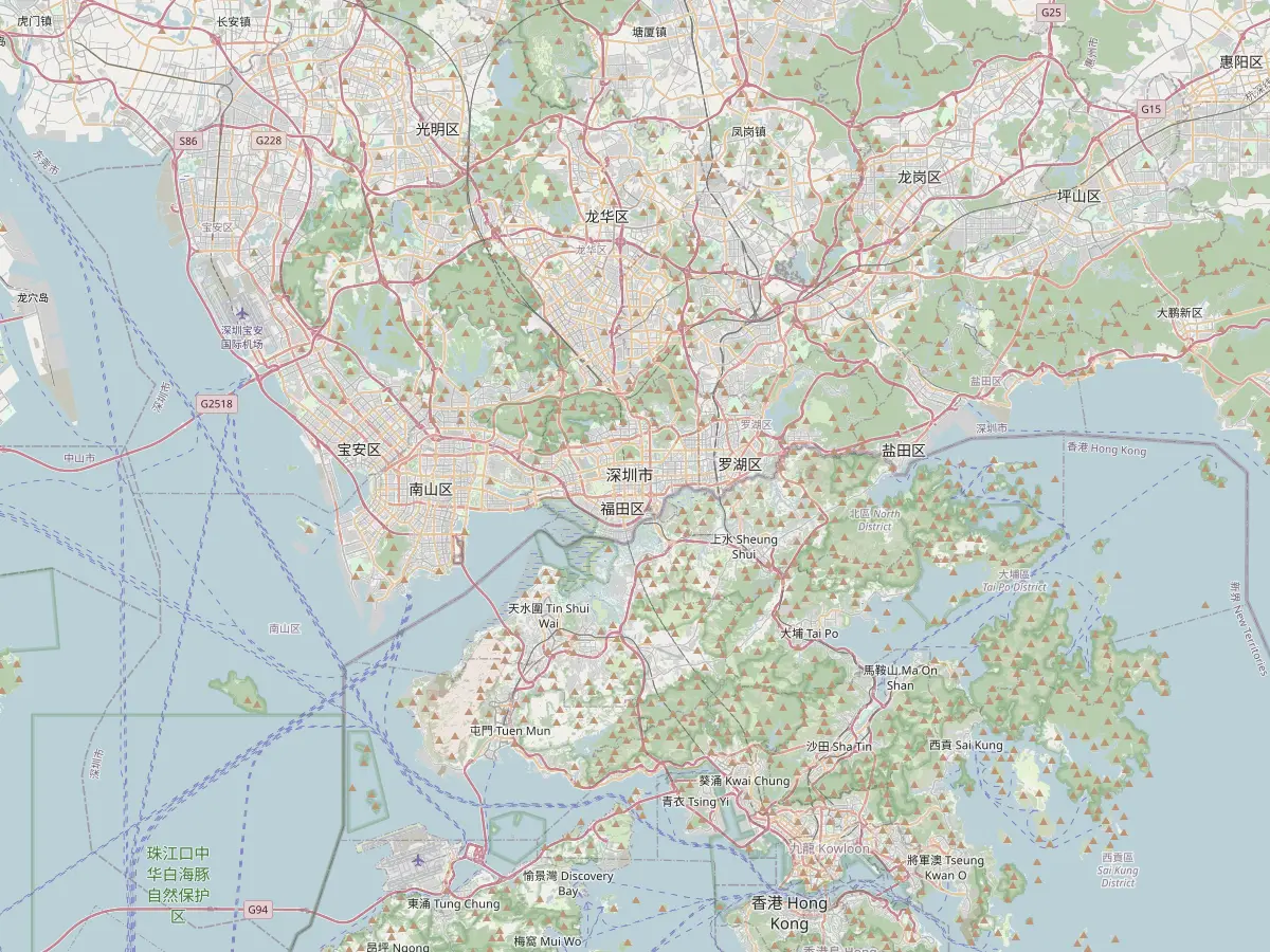 Street map of Shenzhen, China